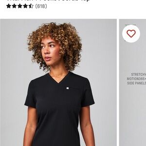 Fabletics Black Short Sleeve V-Neck Top